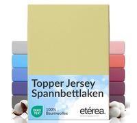 etérea Jersey Topper Drap Housse 200x200-200x220cm Tilia Epaisseur 5-10 cm - 100% Coton - Oekotex Drap-Housse Matelas Lit Housse de Couette - draps-de-lit 200x200cm - 200x220cm Vert
