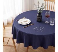 Eternal Beauty Nappe Ronde de 150 cm sans Plis, Couverture de Table résistante à l'eau et Lavable en Machine pour la Maison, dîner, fête, Restaurant (Bleu Marine, 150 cm)