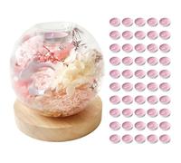 Eternal Flower Cloche en verre avec 50 bougies parfumées, ensemble d'aromathérapie avec rose éternelle, décoration romantique