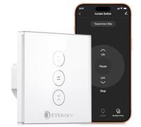 Etersky Interrupteur Connecté WiFi Volet Roulant Tactile [Fil Neutre]-1Pack | Interrupteur Intelligent Mural Pour Rideau Compatible Alexa, Google Home, Commande Vocale, Minuterie & Partage