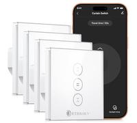 Etersky Interrupteur Connecté WiFi Volet Roulant Tactile [Fil Neutre]-4Pack | Interrupteur Intelligent Mural Pour Rideau Compatible Alexa, Google Home, Commande Vocale, Minuterie & Partage