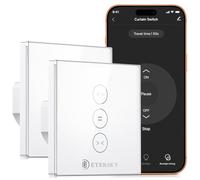 Etersky Interrupteur Connecté WiFi Volet Roulant Tactile [Fil Neutre] | Interrupteur Intelligent Mural Pour Rideau Compatible Alexa, Google Home, Commande Vocale, Minuterie & Partage, 2 Pack