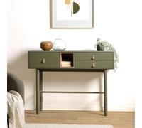 Ethan - console verte 3 tiroirs et 1 niche en bois naturel ethan