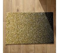 Ethereval Tapis De Bain Antidérapant Super Absorbant Paillasson Interieur Entree Lavable Machine Or Noir Tapis De Cuisine Industrielle Tapis Entrée Motif 45x75cm