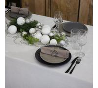ETINCELLE Nappe jacquard 250X150 blanche SUD ETOFFE