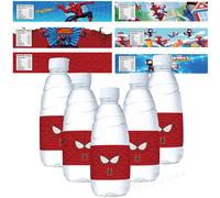 Étiquette de bouteille d'eau Spiderman, décoration d'anniversaire Spiderman, autocollant imperméable Spidey, cadeaux pour garçons, fournitures de fête de baby shower Wate labels-E