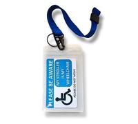 Étiquette de fauteuil roulant avec cordon de poignet bleu