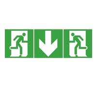 Étiquette de signalisation d'évacuation BAES BAEH EAS et flèche 90 LEGRAND