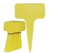 Etiquette Jardin Marqueurs de plantes en plastique, étiquettes étanches, piquets 59x98MM, bonsaï jardin, semis succulents, étiquette épaisse, 40 pièces(Yellow)