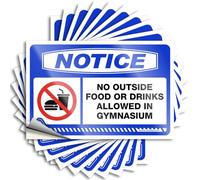 Étiquette & Notice No Outside Food Or Drinks Autorisé dans la Piscine de Gymnasium et Décor Extérieur Autocollant pour Étudiant Conducteur - Panneaux pour Adulte pour Homme Cave (12 x 18 cm - 2 pièces