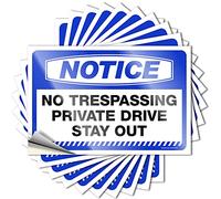 Étiquette pour ordinateur portable - Revêtement imperméable personnalisé pour extérieur et décoration : « Notice No Trespassing Private Drive Stay Out Positive Affirmation & Man Cave Signs Vintage