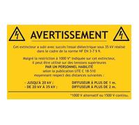 Étiquettes adhésives extincteur CO2 - Mondial - Lot de 10 - Non conductibilité du jet - Utilitaire