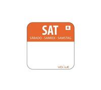 Etiquettes alimentaires code couleur orange samedi 24mm - - Polypropylène 24x24mm Orange G