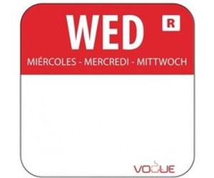 Etiquettes alimentaires code couleur rouge mercredi 24mm - - 24 24 Rouge G