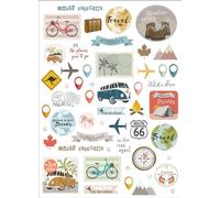 Generique Gommettes Voyages Fantaisie 100 autocollants loisirs créatifs pour enfants Multicolore