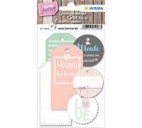 Étiquettes cadeaux Herma HOME colorées avec fil, lot de 6