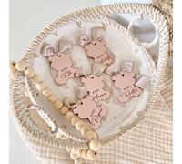 Étiquettes de miroir acrylique personnalisées or rose, étiquettes de cadeau pour baby shower ours en peluche, étiquettes de remerciement pour anniversaire, décoration de cadeau de remise des diplômes