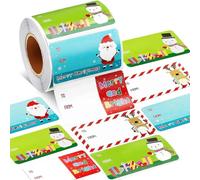 Étiquettes de Noël autocollantes 500 étiquettes autocollantes de fête en | Stickers de Noël pour Sceller les Enveloppes pour Adultes Petits Cadeaux Fêtes en ureau Maison
