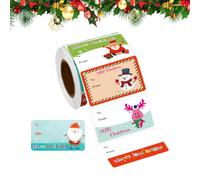 Étiquettes de Noël prénom 500 étiquettes autocollantes de fête en rouleau | Rouleau de Stickers Adhésifs de Noël pour Adultes Petits Cadeaux Fêtes en ureau Maison