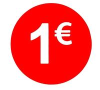 Étiquettes de prix 1€ Euro Pack de 1000 autocollants ronds rouges autocollants dépliables autocollants de prix soldes réductions offre liquidation