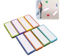 Étiquettes Magnétiques, Étiquette Effaçable Magnétique, Étiquette Aimanté Frigo, 50 Pièces, 8 Couleurs, Etiquette Magnetique, pour Tableaux Blancs, Réfrigérateurs, Cuisine et Bureau (10 x 5cm)