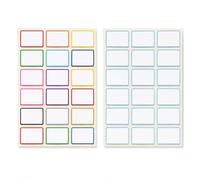 Étiquettes Nom Scolaires Basique 2 pour Enfants - 32 Stickers Autocollants - Format 32x22 mm - Identification Cahiers, Livres et Objets Scolaires - Multicolore