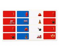 Étiquettes Nom Scolaires Pompier 2 pour Enfants - 32 Stickers Autocollants - Format 32x22 mm - Identification Cahiers, Livres et Objets Scolaires