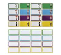 Étiquettes Nom Scolaires Qui Suis-Je ? pour Enfants - 32 Stickers Autocollants - Format 40x20 mm - Identification Cahiers, Livres et Objets Scolaires - Thème Déguisement