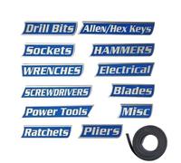 Étiquettes pour boîte à outils - Étiquettes d'organisation de tiroirs avec autocollants magnétiques, autocollants magnétiques pour boîtes à outils - Pour l'organisation et le marquage pour chariots