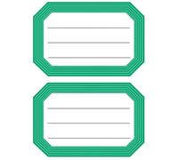 Etiquettes pour livres - HERMA - 82 x 55 mm - Bord vert - Autocollantes - Inscription manuelle