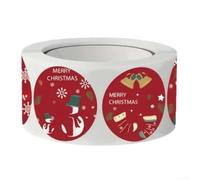 Étiquettes Ronde Noël Père Noël Autocollantes Cadeaux | Design festif Père Noël, thème joyeux, touche holiday unique, pour idéal décoration cadeaux et maison