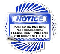 Étiquettes vintage en vinyle pour la lecture des numéros de bar - Adhésif puissant/avis posté « No Hunting No Trespassing Please » - Panneau amusant pour décoration d'intérieur (20 x 30 cm)