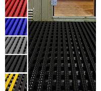etm Tapis antidérapant caillebotis PVC | idéal Surface Humide | Tapis intérieur extérieur, Tapis Industriel | multigrip, 90x200cm - Noir