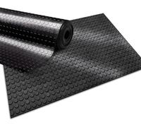 etm - Tapis de Sol en Caoutchouc à pastilles - Revêtement de Sol Industriel - Protection de Sol pour remorques, Zones de déchargement, centres commerciaux - 3 mm d'épaisseur - Noir 100 x 100 cm