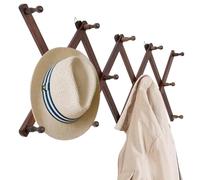 ETOFIXEE Porte Manteau Mural Bois,Patere Murale Extensible avec 14 Crochets,Porte-Manteau Retractable Pliable pour Entrée Salon Chambre Salle de Bain Maison Hôtel