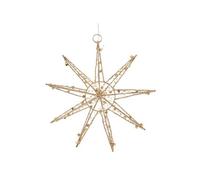 ECD Germany Étoile de Noël Décorative LED avec 30 LED Blanc Chaud, 30cm, Métal, Doré, Weiß