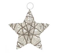 Etoile de Noël pailletée à suspendre - Diam. 15 cm - Blanc