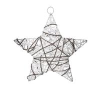 Etoile de Noël pailletée à suspendre - Diam. 30 cm - Blanc