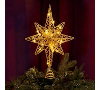 Etoile Sapin de Noel Lumineuse, Cimier de Sapin de Noël, Décoration Sapins Noël en Étoile avec des Lumières 20 LED pour L'intérieur, Le Bureau, Les Fêtes Noel et du Nouvel an