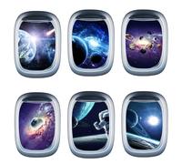 Étoiles Phosphorescentes pour la Chambre d'Enfant - 6 Pièces de Stickers Muraux 3D Spacecraft Astronaute, Décoration Chambre Enfant, Étoiles Fluorescentes, Autocollants Phosphorescents