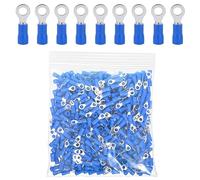 ETOPARS 100 Pièces Bleu M10 Connecteur à Sertir Anneau 10,5mm Cuivre Anneau Électrique Fil de Connecteur 14-16 AWG Cosses a Sertir Anneau Cosses de Câble Sertir Bout Bornes Isolées