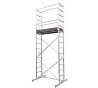 ETRA Echafaudage en aluminium hauteur de travail 5m sans roulettes