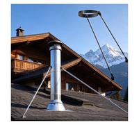 Étrier cheminée, Kit support tuyau fumée poêle à bois | Support renforcé pour cheminée haute, résiste aux intempéries, montage DIY simple(7.0 inch(180mm) Dia)