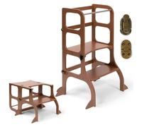 Ette tete Tour d'apprentissage - table « Step'n'Sit », moka mousse / fermoirs argentés