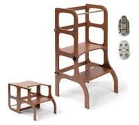Ette tete Tour d'apprentissage - table « Step'n'Sit », moka mousse / fermoirs argentés