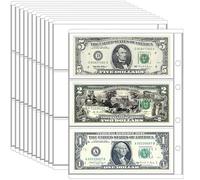 Ettonsun Lot de 10 feuilles de papier pour collection de billets, pochettes d'album à 30 poches pour classeur standard à 9 trous (3 pochettes/feuille)