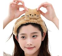ETUCYNG Bandeau de spa pour laver le visage - Bandeau de toilette pour le visage - Joli bandeau de spa, nettoyage du visage, de maquillage pour chat - Bandeau doux en peluche - Bandeau de soins de la