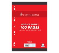 Etui 100 feuillets mobiles simples Conquérant Sept format A4 21 x 29,7 cm grands carreaux
