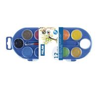 Étui 12 Pastilles D'aquarelle Ø30 Mm Avec Pinceau