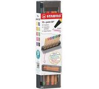 Etui 2 en 1 de 10 stylos feutres Stabilo Point 88 Multicolore